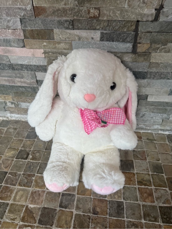 Other - Plush White Bunny with Pink Bow